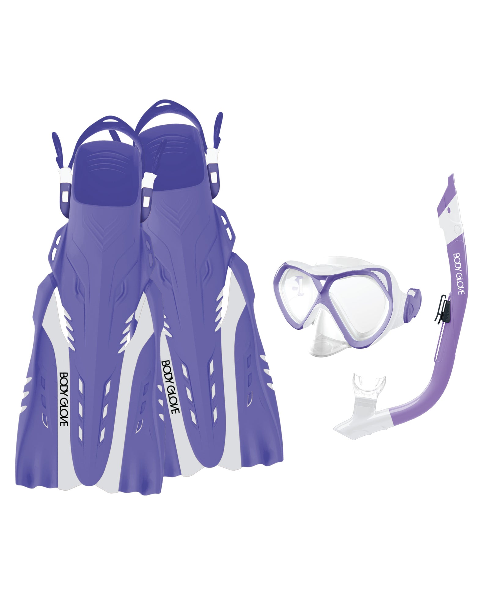 Cove Mask/Snorkel/Fin Snorkeling Set - Purple/White