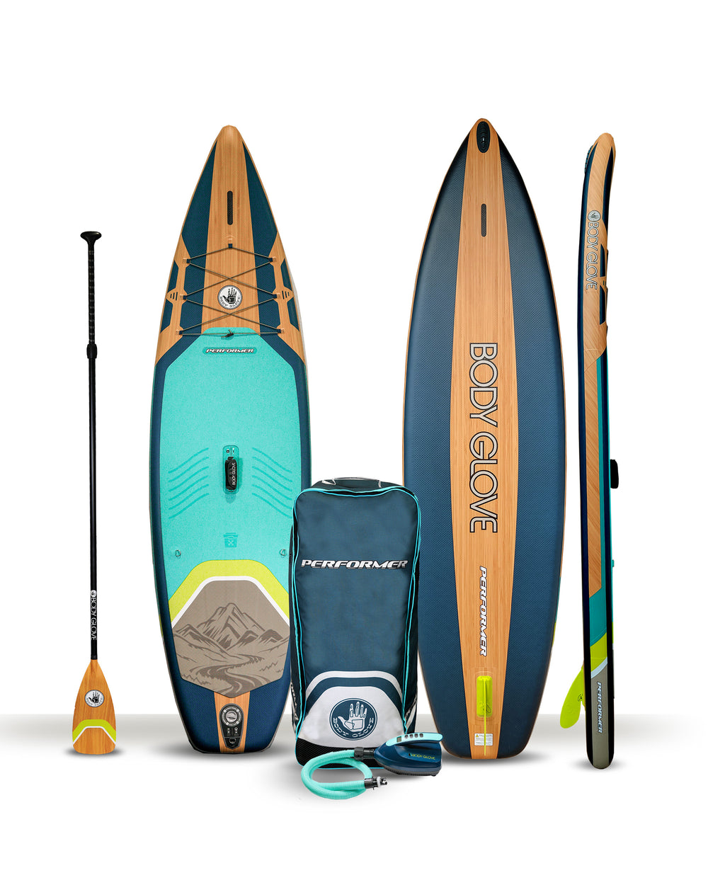 2024 Performer 11' Inflatable Paddle Board - Deep Sea/Isle Green